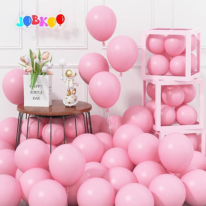 Pastel Pink Balloons - 60 Pcs, 5 Inch Mini Matte Helium Balloons for Baby Shower, Gender Reveal, Birthday Party Decorations