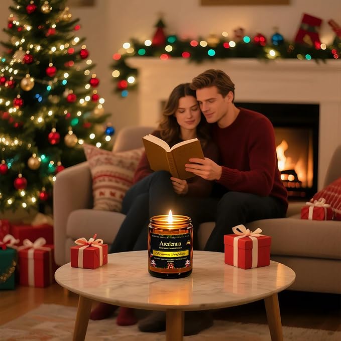Firewood Scented Candles | Smokey Wooden Scented Candles - 7 oz Soy Candle with Warm Wood Smoke Aroma, Woody Scented Ideal for Cozy Cabin, Holiday Gifts for Men & Women