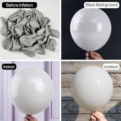PartyWoo Gray Balloons, 50 pcs 12 Inch Matte Gray Balloons, Grey Balloons for Balloon Garland or Balloon Arch as Birthday Party Decorations, Wedding Decorations, Baby Shower Decorations, Gray-Y71