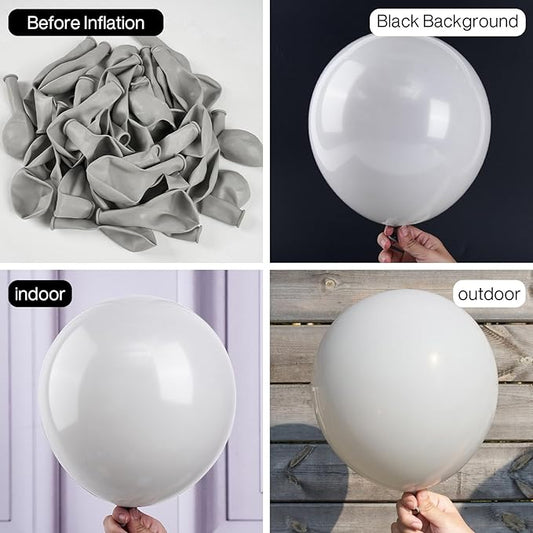 PartyWoo Gray Balloons, 50 pcs 12 Inch Matte Gray Balloons, Grey Balloons for Balloon Garland or Balloon Arch as Birthday Party Decorations, Wedding Decorations, Baby Shower Decorations, Gray-Y71