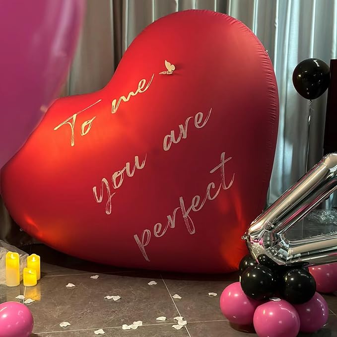 63inc Big Heart Balloons,Huge Jumbo Heart Balloon for Mother's Day Wedding Engagement Anniversary Valentines Day Party Décor