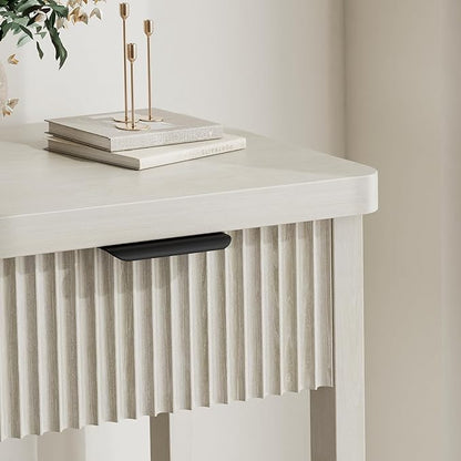Lulive 51" Fluted Console Table for Entryway, Wooden Entryway Table with 3 Wooden Drawers, Farmhouse Behind Sofa Table for Living Room, Hallway, Couch, Foyer