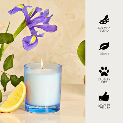 Apotheke Luxury Scented Candles for Home, Canvas - Petite Aromatherapy Jar Candle with Soy Wax Blend