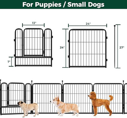 FXW Instant Unleashed Dog Playpen, Portable Pet Fence for Outdoor, RV Trips, and Camping, 24inch, 32 Panels for Puppy and Small Dogs│Patented