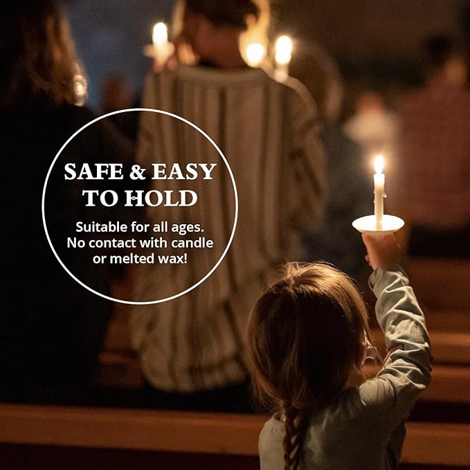 Concordia Supply Plastic Holder Candle Drip Protectors - 4.25" x 1/2" Candles w/Easy to Hold White Plastic Candle Holders - Ideal for Candle Light, Memorial, & Congregational Services - Set of 1000