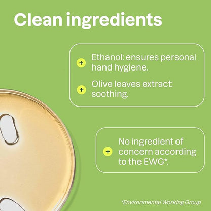 ATTITUDE Hand Sanitizer Spray for Adults and Kids, EWG Verified, Kills Bacteria and Germs, Vegan, Olive Leaves, 3.38 Fl Oz (Spray Bottle) (Pack of 6)