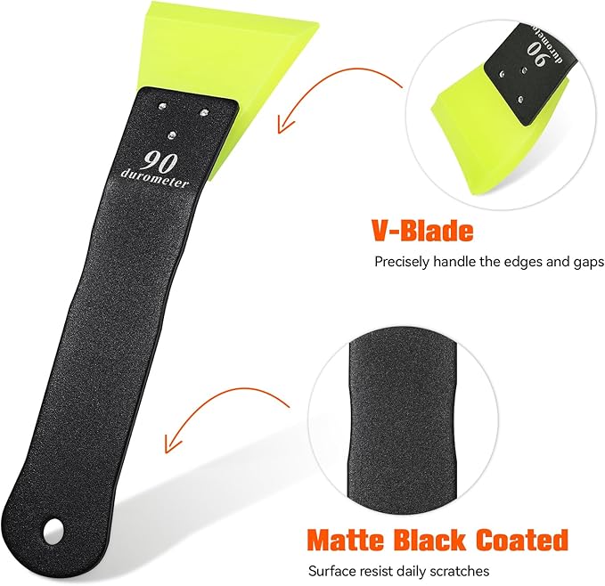WRAPXPERT Small Squeegee 2 Pack, Mini Squeegee for Small Window Tint Kits, Stainless Steel Handle Rubber Window Squeegee for Window Cleaning, Car Corner Window Windshield, Window Tint Tools