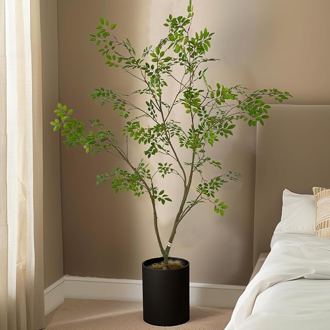 Artificial Elm Tree Faux Elm Tree 6ft Tall Fake Plant in Pot Fake Silk Tree Faux Plants Indoor