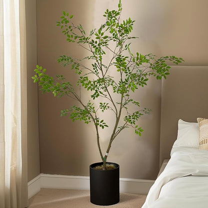 Artificial Elm Tree Faux Elm Tree 6ft Tall Fake Plant in Pot Fake Silk Tree Faux Plants Indoor
