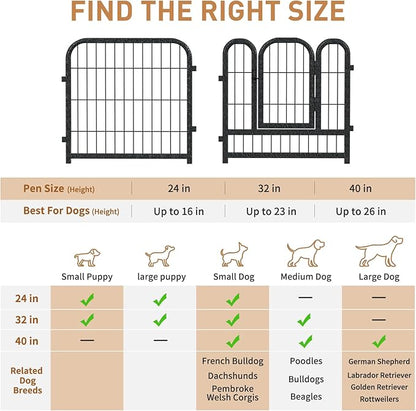 Dog Playpen 8/16 Panels 32" Height Heavy Duty Dog Fence Puppy Pen for Large Medium Small Dogs Indoor Outdoor Foldable Pet Exercise Pen