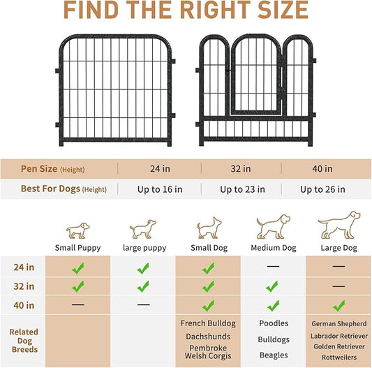 Dog Playpen 8/16 Panels 32" Height Heavy Duty Dog Fence Puppy Pen for Large Medium Small Dogs Indoor Outdoor Foldable Pet Exercise Pen