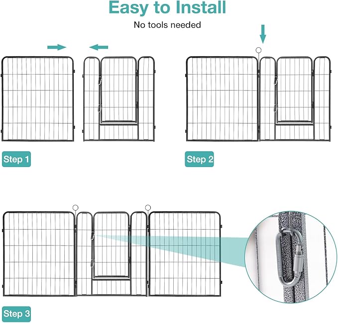 Dog Playpen Indoor,Metal Dog Fence for Large/Medium/Small Dogs,Perfect Dog Pen for Camping, Yard, and RV