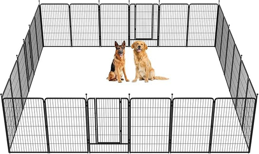 FXW Instant Unleashed Dog Playpen, Portable Pet Fence for Outdoor, RV Trips, and Camping, 45 inch, 24 Panels for Large Dogs with RV Step Grid│Patented