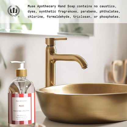 Muse Apothecary Hand Ritual - Aromatic and Nourishing Hand Soap, Infused with Natural Aromatherapy Essential Oils - Great Valentine's Day Gift - 16 oz, Mandarin Rosè + Pink Pomelo, 3 Pack