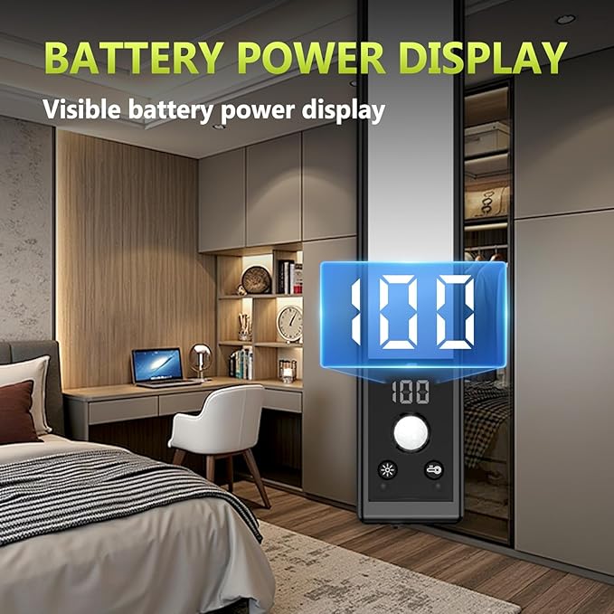 Under Cabinet Lights with Digital Display,52 LED Rechargeable Motion Sensor Light Indoor,3 Color Temperatures, Magnetic Dimmable Closet Lights, Under Counter Light for Kitchen, Stairs,2-Pack