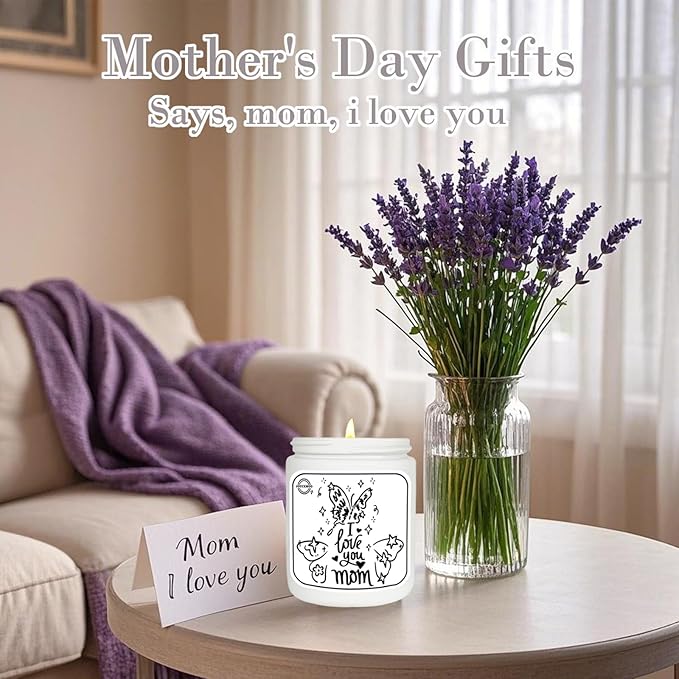 Christmas Gifts for Mom, Lavender Eucalyptus Candles, Soy Wax Aromatherapy Candle for Stress Relief, Non Toxic, Long Lasting Time of 50 Hour, Birthday Gifts for Mom from Daughter Son