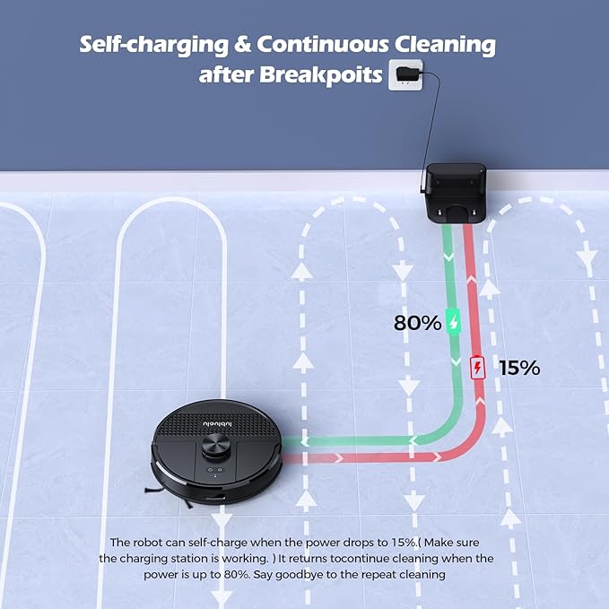 Lubluelu Robot Vacuum and Mop Combo, 5500Pa Robot Vacuum Cleaner with LDS9.0 LiDAR Navigation, Self-Empties for 60 Days, No-Go Zones, WiFi/App/Alexa Control, Ideal for Hard Floors, Carpet (SL68 Plus)