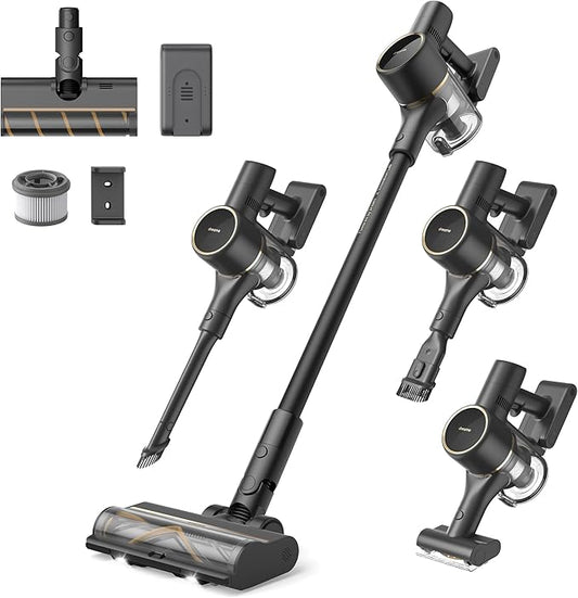 DREAME R10 Pro Cordless Vacuum Cleaner for Home, 6-in-1 Cordless Stick Vacuum Rechargeable, 65Mins Runtime, Powerful Suction, Wireless Vacuum Cleaner for Hardwood Floor, Carpet, Tile, Pet Hair, Black