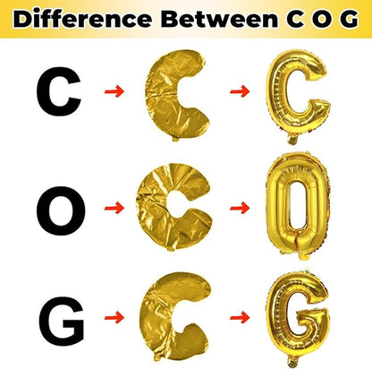 Gold Letter Balloons, 40 Inch Mylar Custom Alphabet Name Balloons for Men Women Birthday Party Decorations