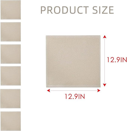 BALCONY & FALCON Waffle Weave Dish Towel Kitchen Towel Hand Dish Rags Great for Household Cooking Cleaning Kerchief,12x12inches,Set of 6 Beige