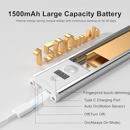 12inch Under Cabinet Lighting,54 LED Rechargeable Battery Operated Motion Sensor Light Indoor,Colors changable 6 Pack Dimmable Closet Lights,Cordless Under Counter Lights for Kitchen,Cupboard