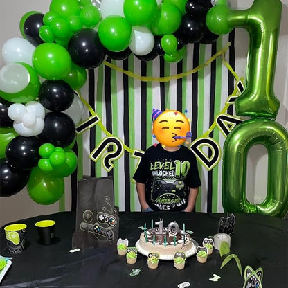 Green Number Balloons, 40inch Large Number 6 Foil Mylar Helium Balloons for Girls Women, Self Inflating Number Balloons 0-9 for Men Boys 6th 16th 60th Birthday Anniversary Party Celebration Decoration