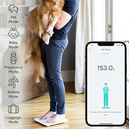 Wyze Smart Scale X - Digital Bathroom Scale for Body Weight, BMI, Body Fat, Muscle Mass, Heart Rate Monitor | ITO Glass & LED Backlight | Batteries Included, 400 lbs (White)