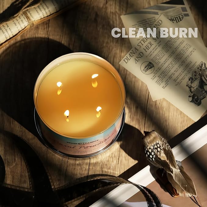 4EVER Scented Candles | 4-Wick 18oz Soy Wax Candle | Up to 50Hrs Clean Burn | Aromatherapy Candles for Home Scented | Gifts for Women & Mom, Coral Paradise