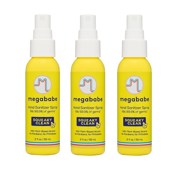 Megababe Squeaky Clean Spray Hand Sanitizer 2 oz - 3 Pack