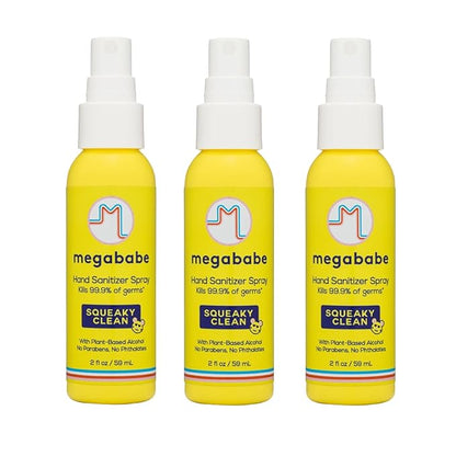 Megababe Squeaky Clean Spray Hand Sanitizer 2 oz - 3 Pack