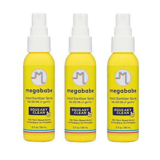 Megababe Squeaky Clean Spray Hand Sanitizer 2 oz - 3 Pack