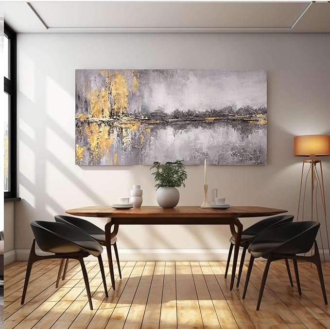 Canvas Wall Art Modern Home Decor Wall Abstract Gold Wall Pictures Posters & Prints Home Decorations for Living Room Bedroom Office 30"x60"