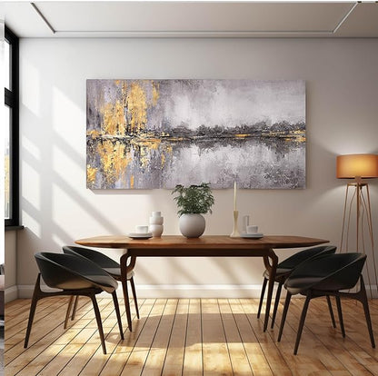 Canvas Wall Art Modern Home Decor Wall Abstract Gold Wall Pictures Posters & Prints Home Decorations for Living Room Bedroom Office 30"x60"