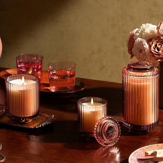 LA JOLIE MUSE Santal Rose Candle, Candle Gifts for Women&Men, Natural Soy Candles for Home Scented, Luxury Jar Candle, 40 Hours Burning Time, 7oz