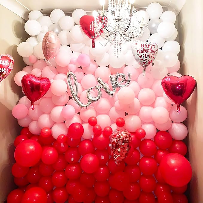 PartyWoo Pearl Red Balloons - 50pcs 12 Inch Balloons for Garland or Arch, Birthday, Wedding & Baby Shower Decorations