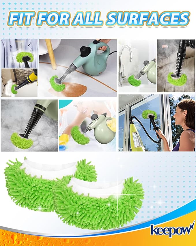 KEEPOW 8 Pack Microfiber Cloths for Handheld Steam Cleaner Compatible with Bissell Steam Shot, Comforday, PurSteam, Wagner, Universal Washable Mop Pads Steam Cleaner Attachments