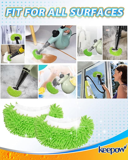 KEEPOW 8 Pack Microfiber Cloths for Handheld Steam Cleaner Compatible with Bissell Steam Shot, Comforday, PurSteam, Wagner, Universal Washable Mop Pads Steam Cleaner Attachments