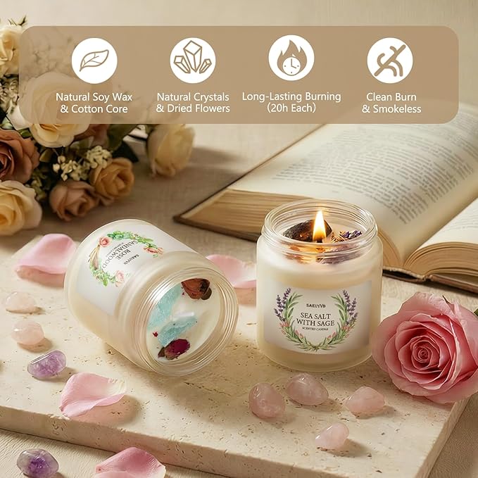 8 Pack Scented Candles for Home,28oz Crystal Soy Candles-200 Hour Long Lasting,Aromatherapy Candle Sets for Women Gift,Perfect for Valentine's Day,Mother's Day, Birthdays, Anniversaries