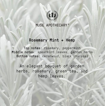 Muse Apothecary Hand Ritual - Aromatic and Nourishing Hand Soap, Infused with Natural Aromatherapy Essential Oils - USDA Certified Biobased - 16 oz, Rosemary Mint + Hemp, 3 Pack