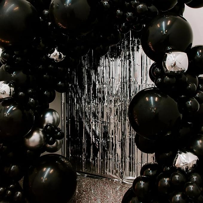 PartyWoo Black Balloons 50 pcs 12 Inch Matte Black Latex Helium Balloons for Graduation Halloween New Year Anniversary Birthday Retirement Party Decorations Black-Y18