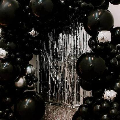 PartyWoo Black Balloons 50 pcs 12 Inch Matte Black Latex Helium Balloons for Graduation Halloween New Year Anniversary Birthday Retirement Party Decorations Black-Y18
