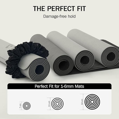 Slim Panda Yoga Mat Scrunchie, Secures Your Mat In Style & Cute, Durable Stretchable Velvet Fabric Yoga Mat Carrying Strap Fits All Standard Yoga Mats (mat not included)