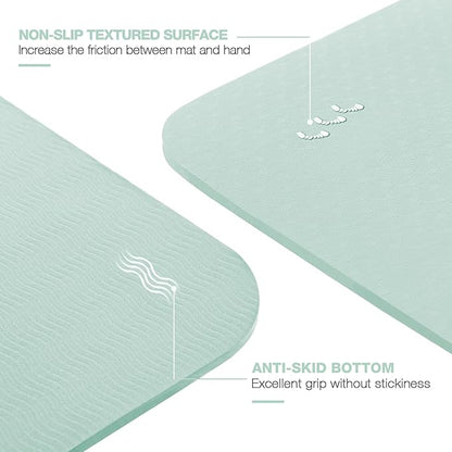 Yoga Mat Non Slip, Pilates Fitness Mats, Eco Friendly, Anti-Tear 1/4" Thick Yoga Mats for Women, Exercise Mats for Home Workout with Carrying Sling and Storage Bag