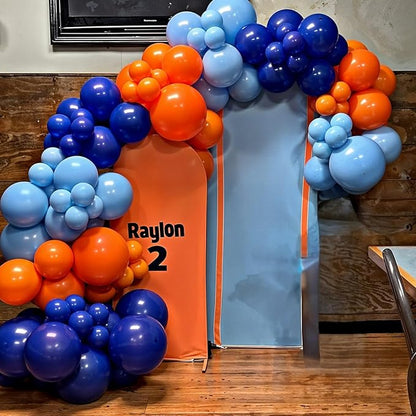 Blue and Orange Balloons, 60PCS 12 Inch Royal Light Blue and Orange Beige Balloon Confetti Balloons for Kids Space Theme Party Baby Shower Birthday Graduation Party Decoration