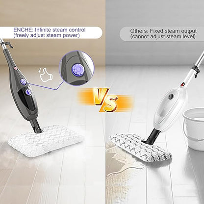 12 in 1 Steam Mop,Detachable Handheld Steam Cleaner for Hardwood Floors, Tile, Carpet, Clothes, Windows & Furniture, Lightweight Floor Steamer with 15S Fast Heat-Up & Adjustable Steam