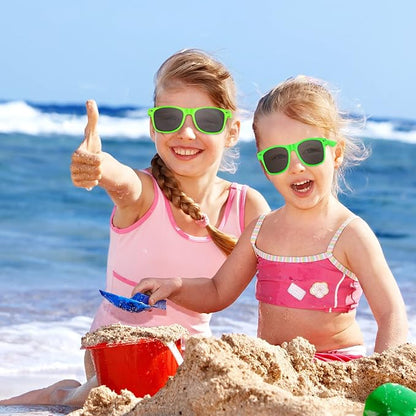 FEPITO 24 Pack Party Sunglasses Bulk for Birthday Party Favors Goody Bag Fillers for Beach Pool Party Toys for Adults, Green