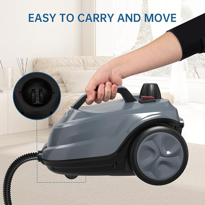 Steam Cleaner, Powerful Heavy Duty Canister Steamer with 34 Accessories, Steam Mop with 16.4 Ft Extra-Long Power Cord for Home Floor Cleaning, Grout, Upholstery, Car Detailing