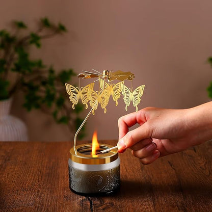Butterfly Gifts for Women, Rotatable Candle Gifts, Vanilla Cream Scented Candles Anniversary Christmas Thanksgiving, Unique Butterfly Best Girl, Friends,Mom, Gray