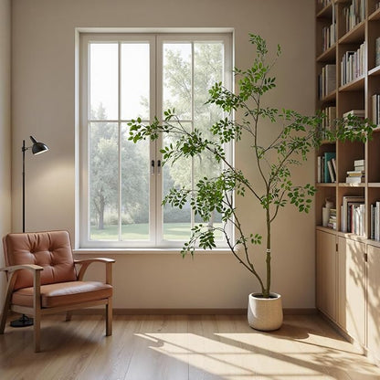 Artificial Elm Tree Faux Elm Tree 7ft Tall Fake Plant in Pot Fake Silk Tree Faux Plants Indoor