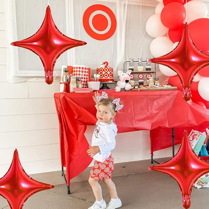 18inch Star Shape Foil Mylar Balloon,30 pcs Red Four Angle Star Balloons for Birthday Party,Wedding,Valentine's Day, engagement party，Christmas,Baby Shower Backdrops Decorations ﻿
